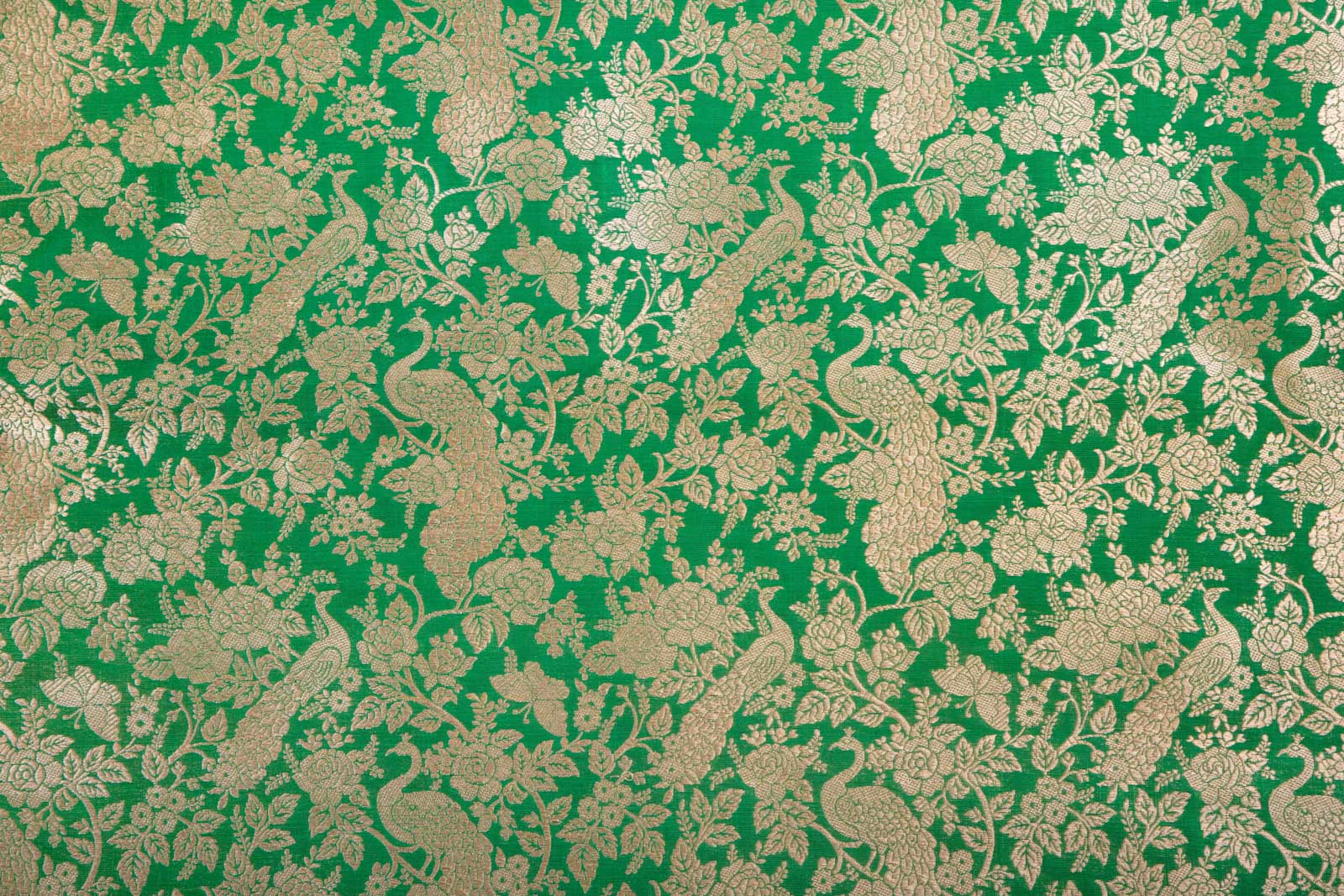 Green Handwoven Banarasi Silk Fabric