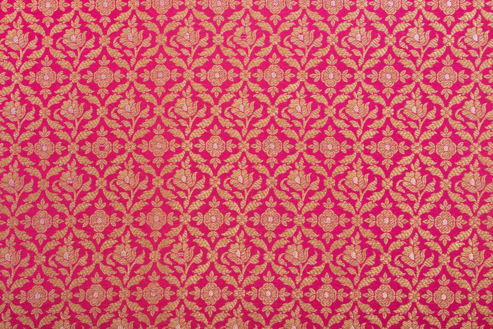 Fuchsia Pink Handwoven Banarasi Brocade Fabric