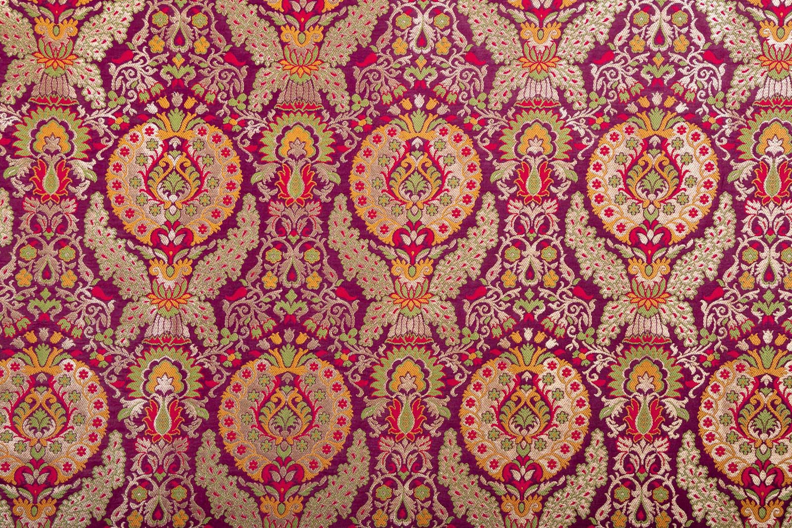 Wine Handwoven Banarasi Brocade Fabric