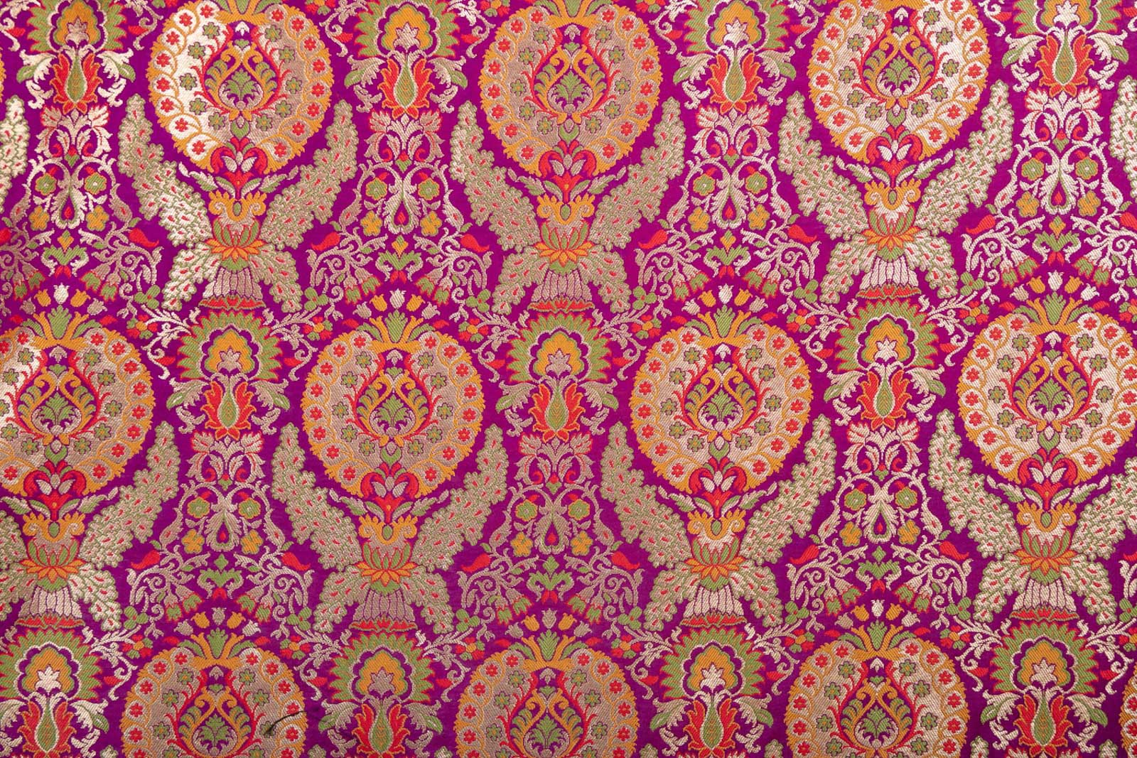 Magenta Pink Handwoven Banarasi Brocade Fabric
