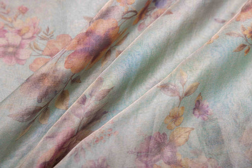 Blue Banarasi Tissue Silk Fabric