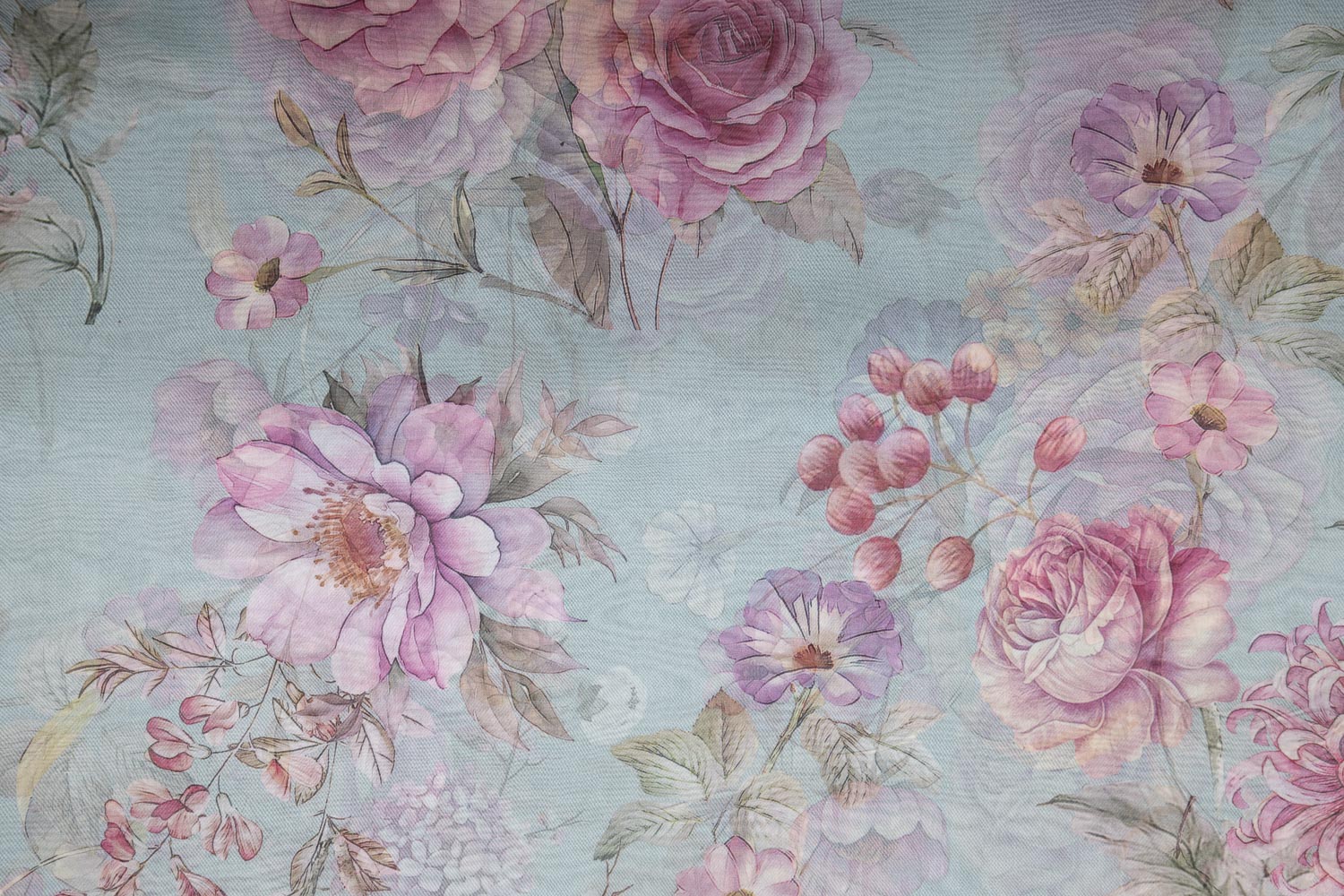 Blue Organza Silk Fabric