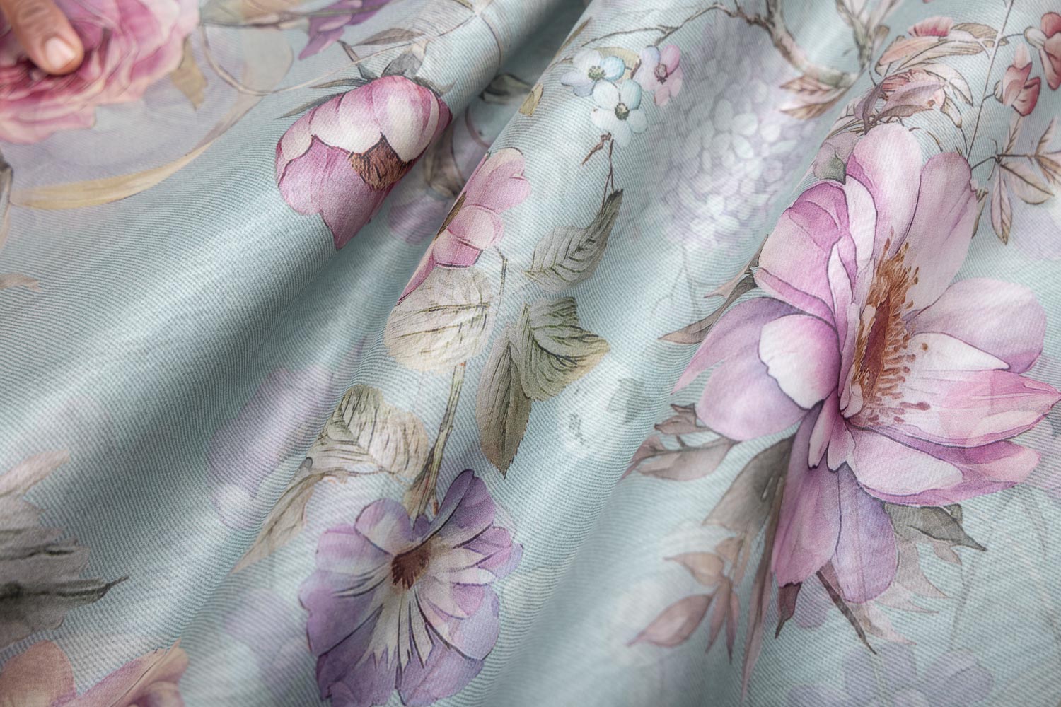 Blue Organza Silk Fabric