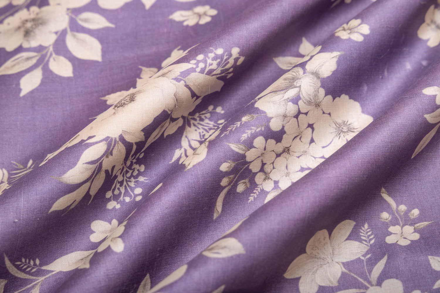 Lavendar Tussar Silk Fabric
