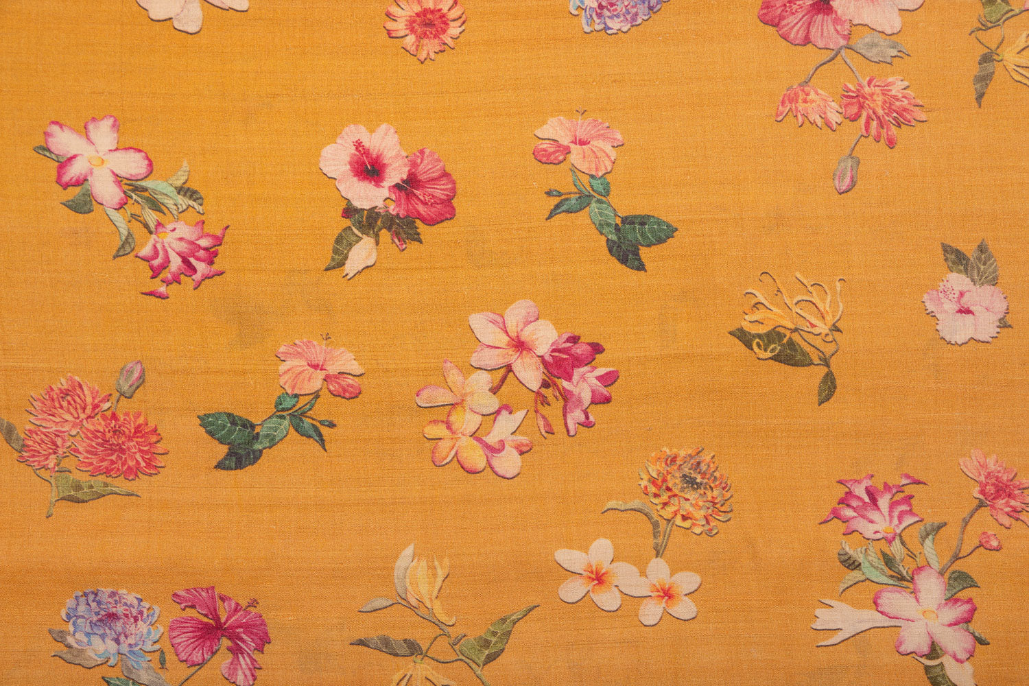 Mustard Yellow Tussar Silk Fabric