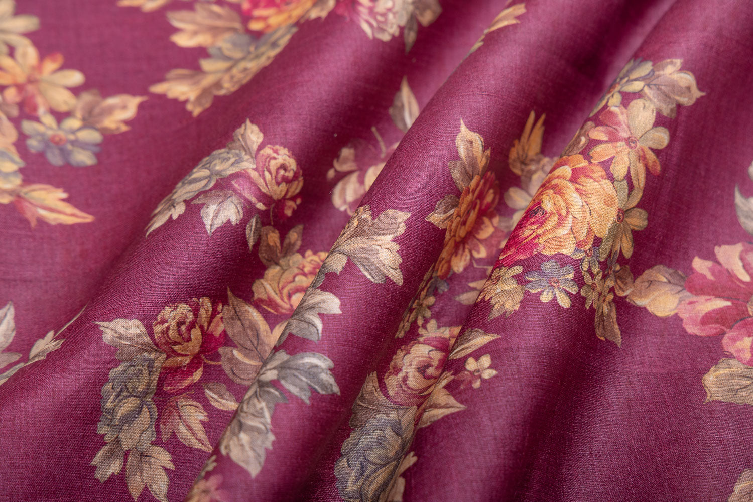 Pink Tussar Silk Fabric