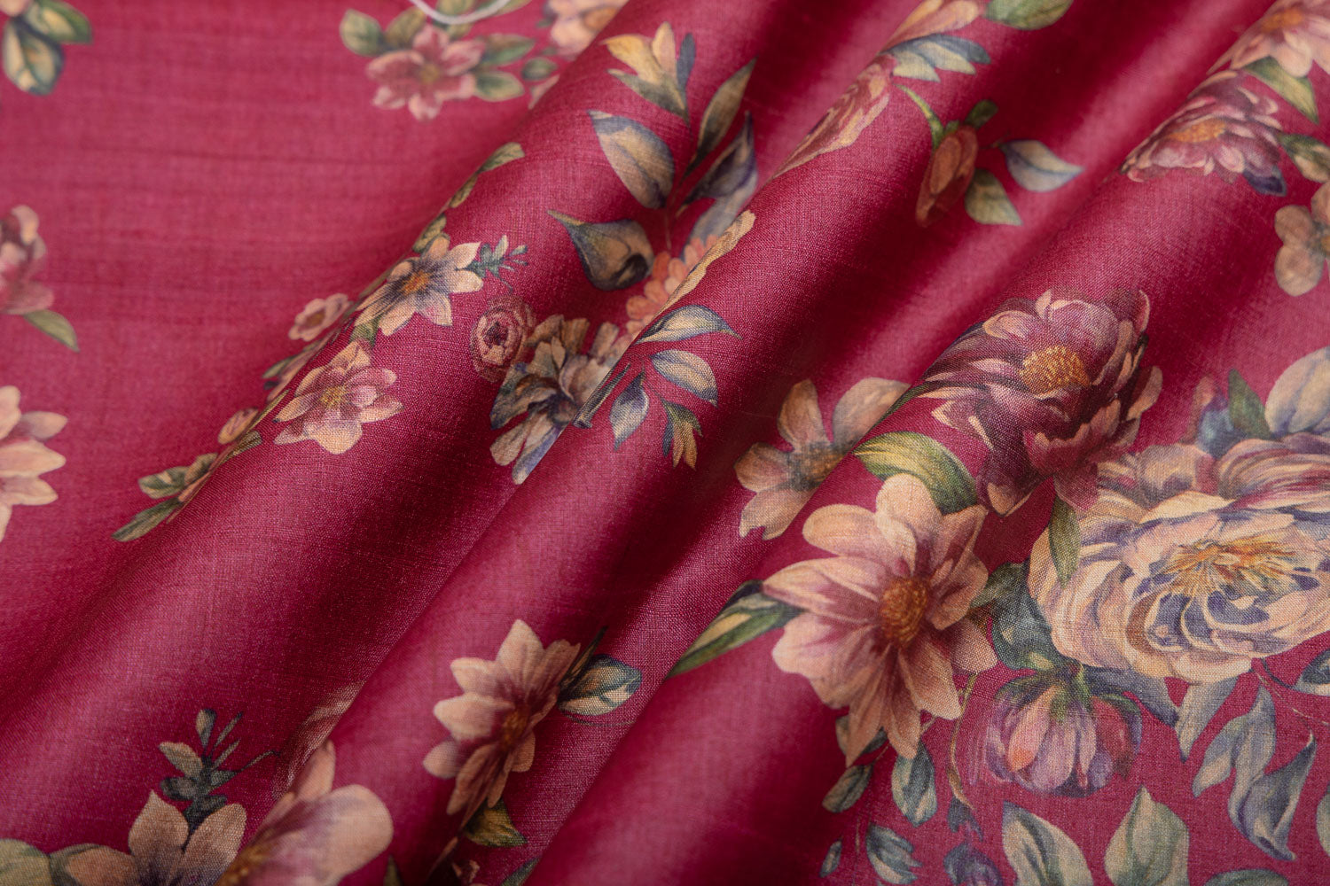 Pink Tussar Silk Fabric