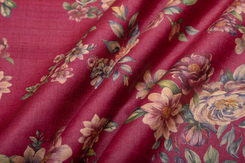 Pink Tussar Silk Fabric