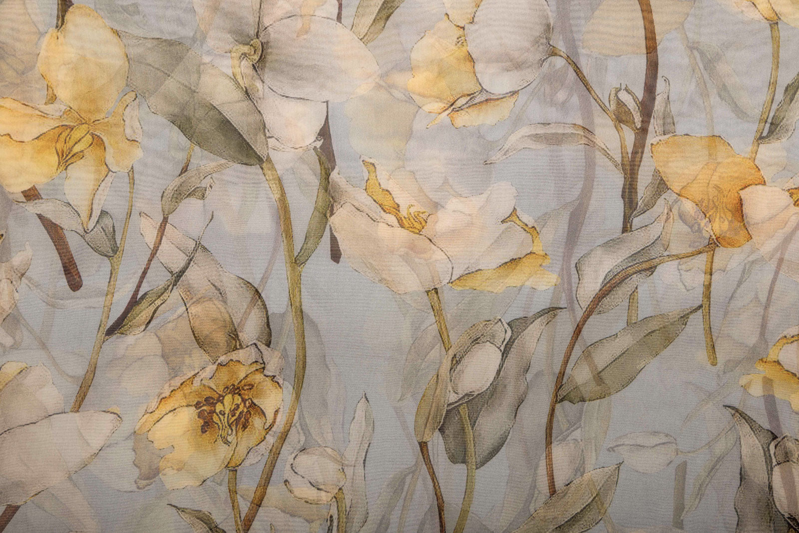 Grey Organza Silk Fabric