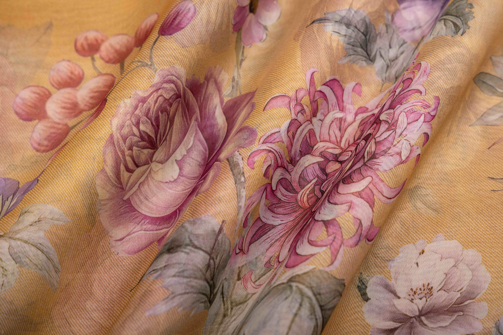 Mustard Yellow Organza Silk Fabric