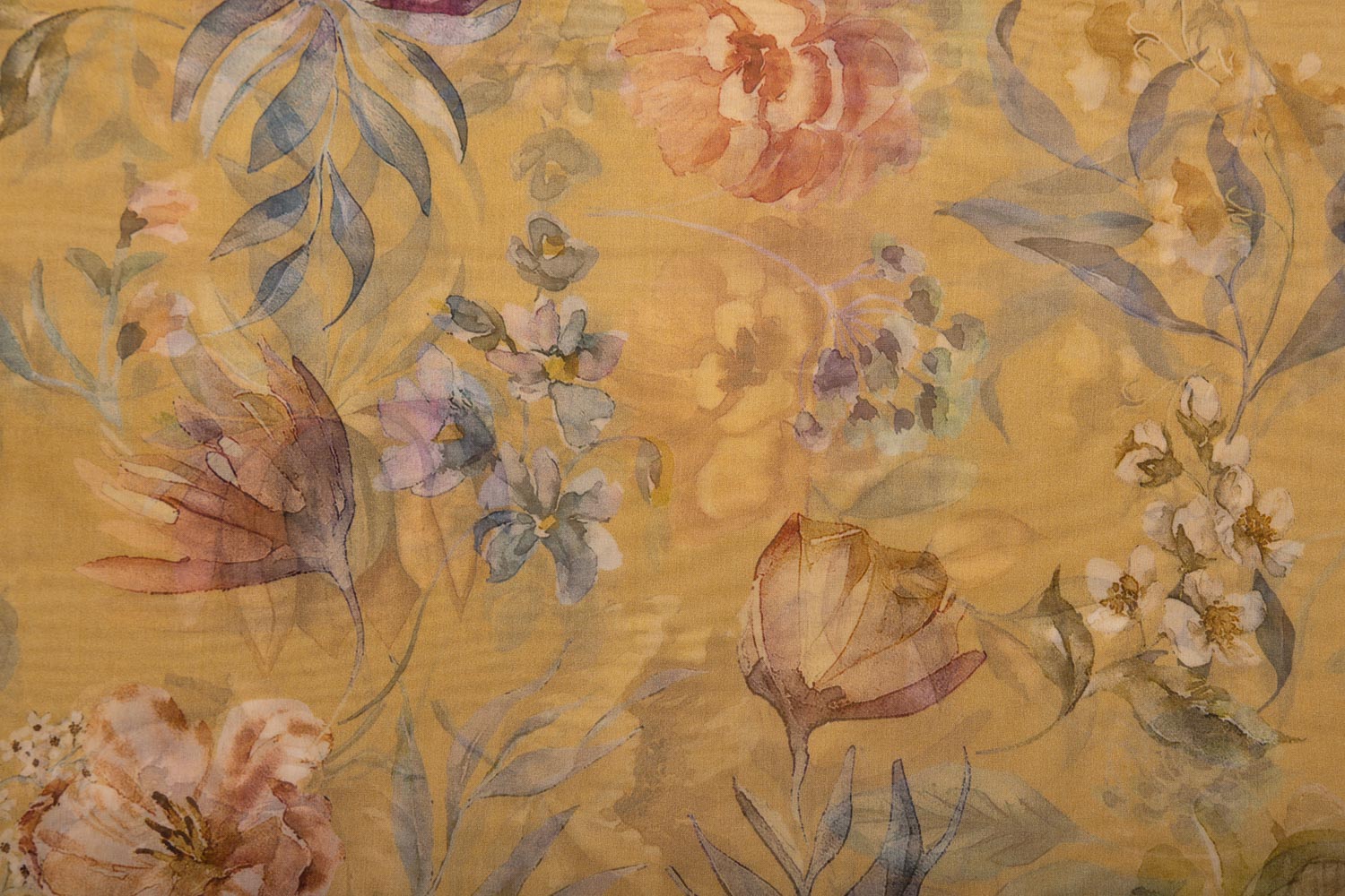 Yellow Organza Silk Fabric