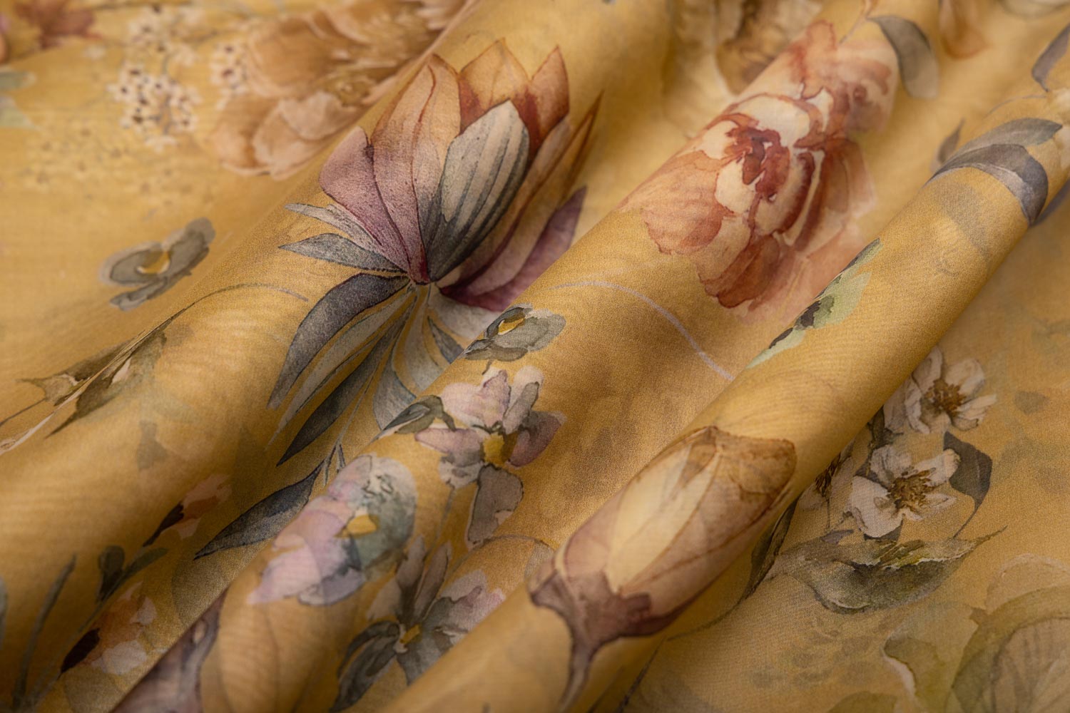 Yellow Organza Silk Fabric