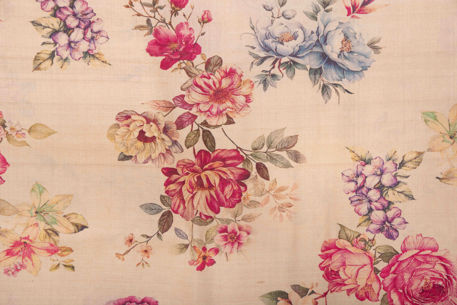 Beige Tussar Silk Fabric