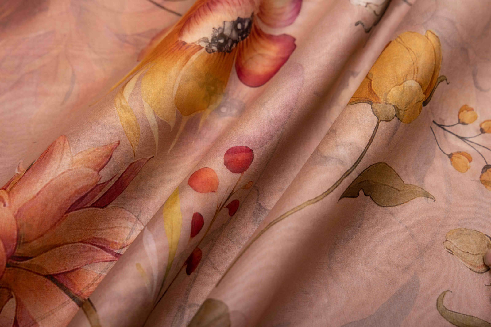 Beige Organza Silk Fabric