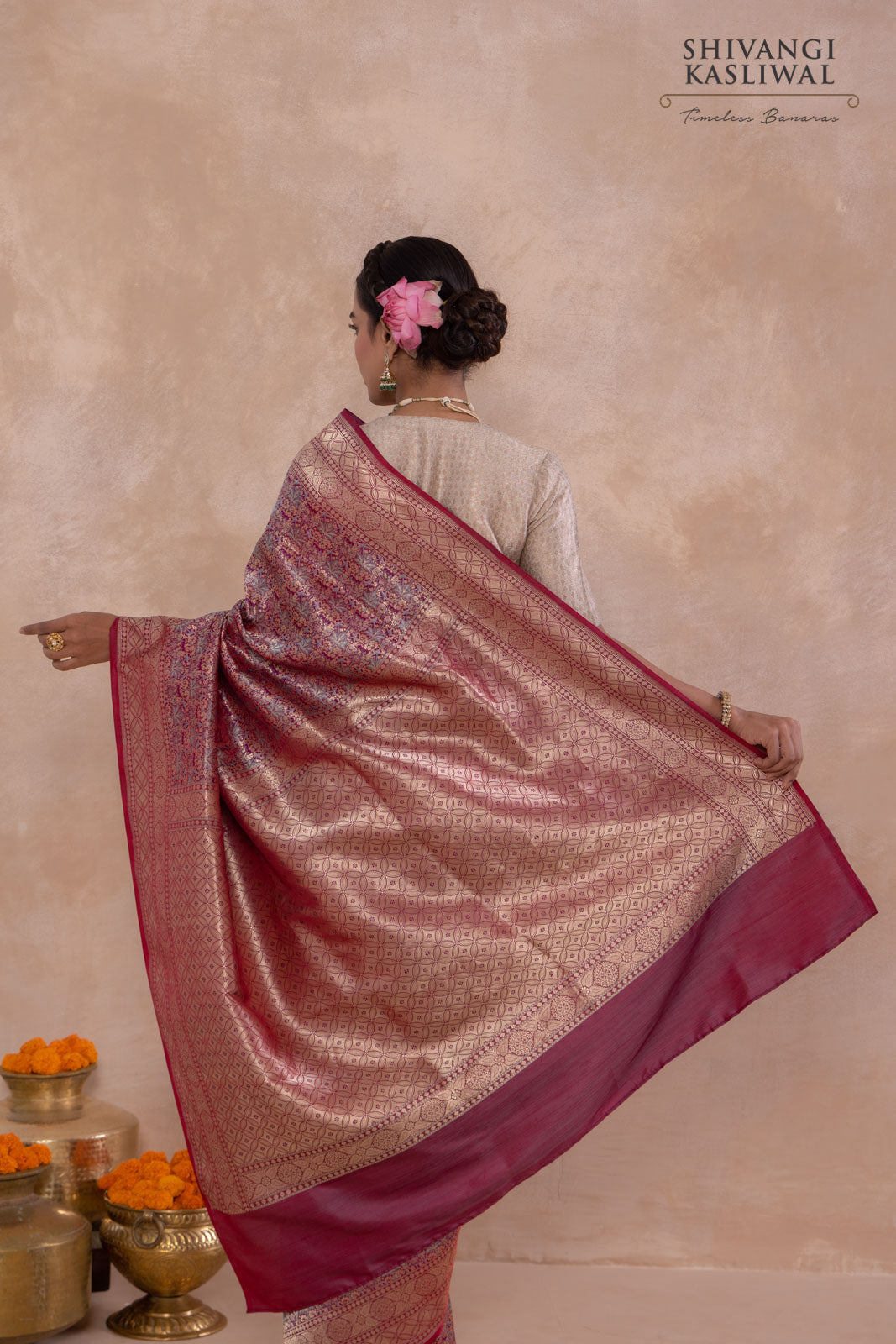 Maroon Handwoven Banarasi Silk Saree