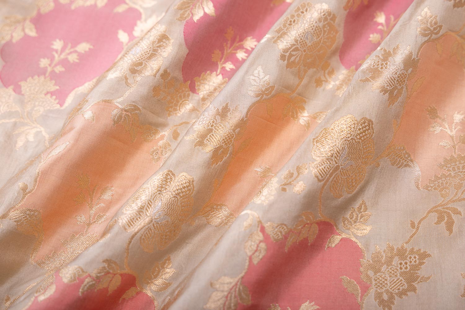 Multicolor Handwoven Banarasi Silk Fabric