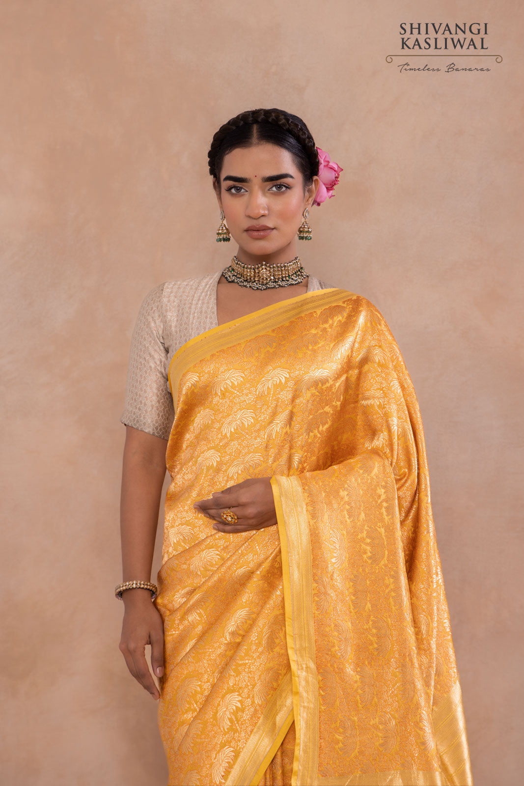 Yellow Handwoven Banarasi Silk Saree