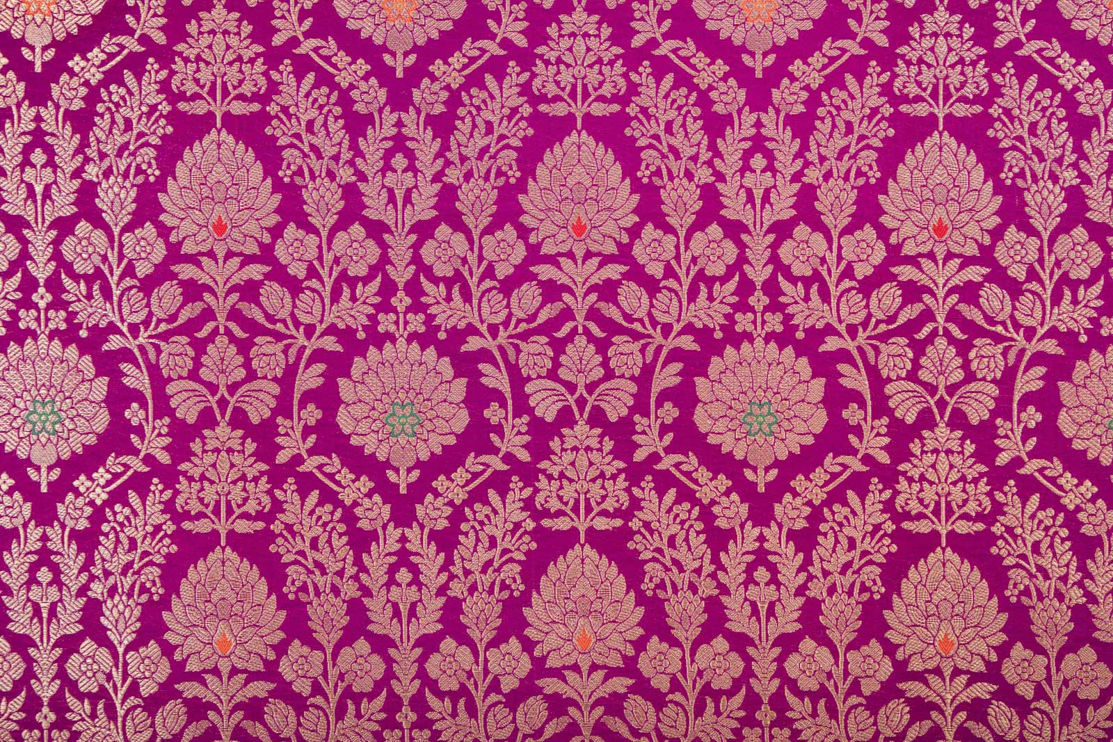 Magenta Pink Handwoven Banarasi Brocade Fabric