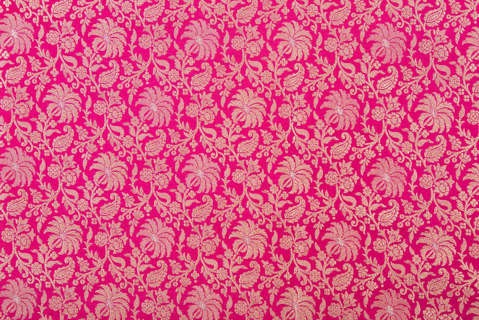 Fuchsia Pink Handwoven Banarasi Brocade Fabric