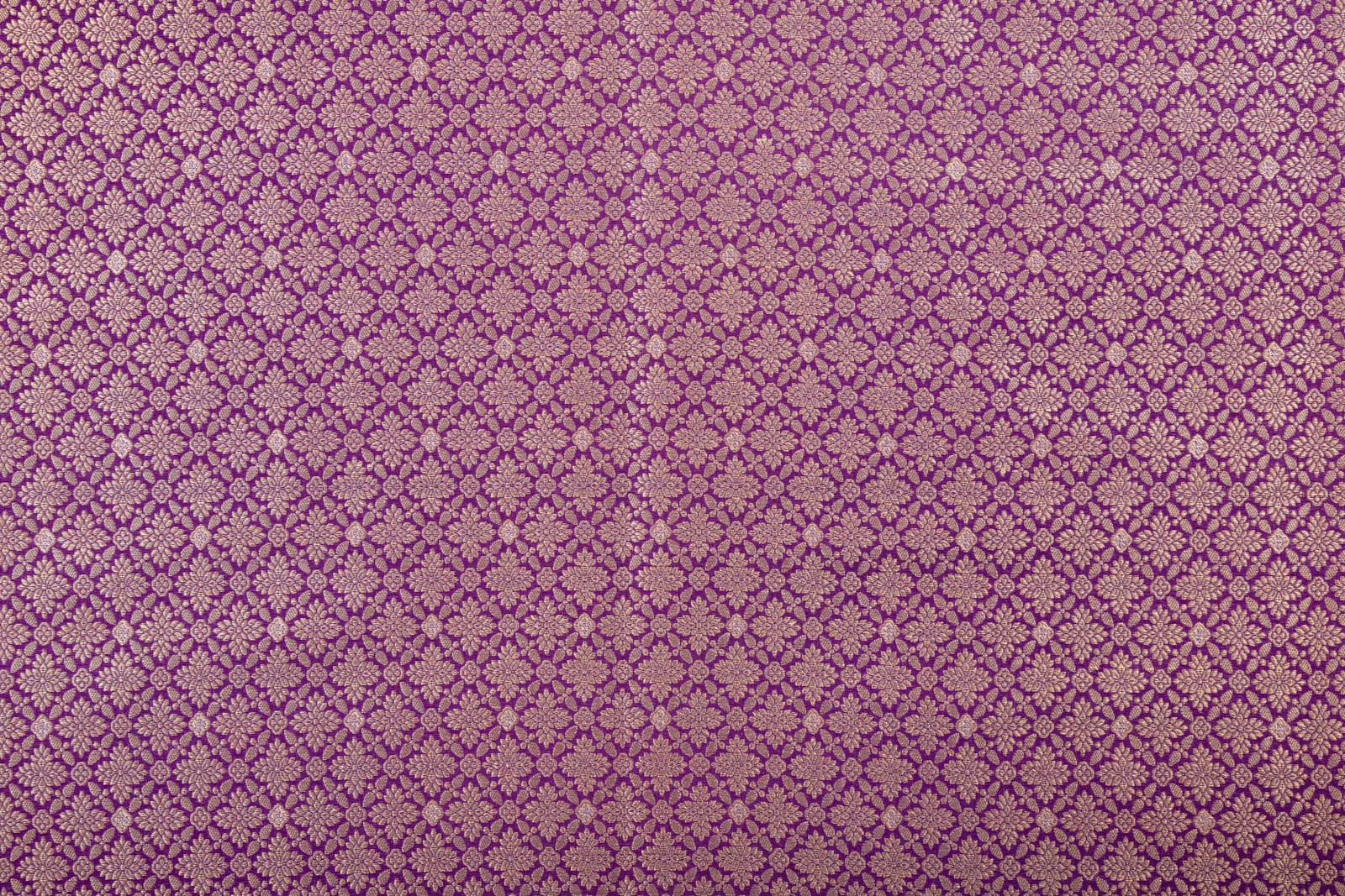 Purple Handwoven Banarasi Brocade Fabric