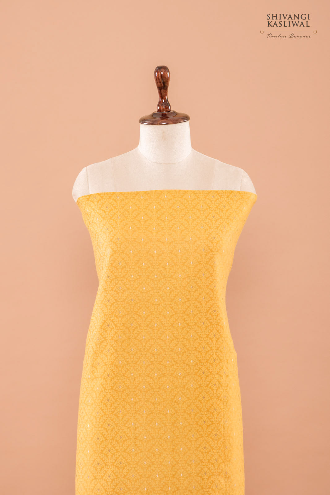 Yellow Handwoven Banarasi Chanderi Suit Piece