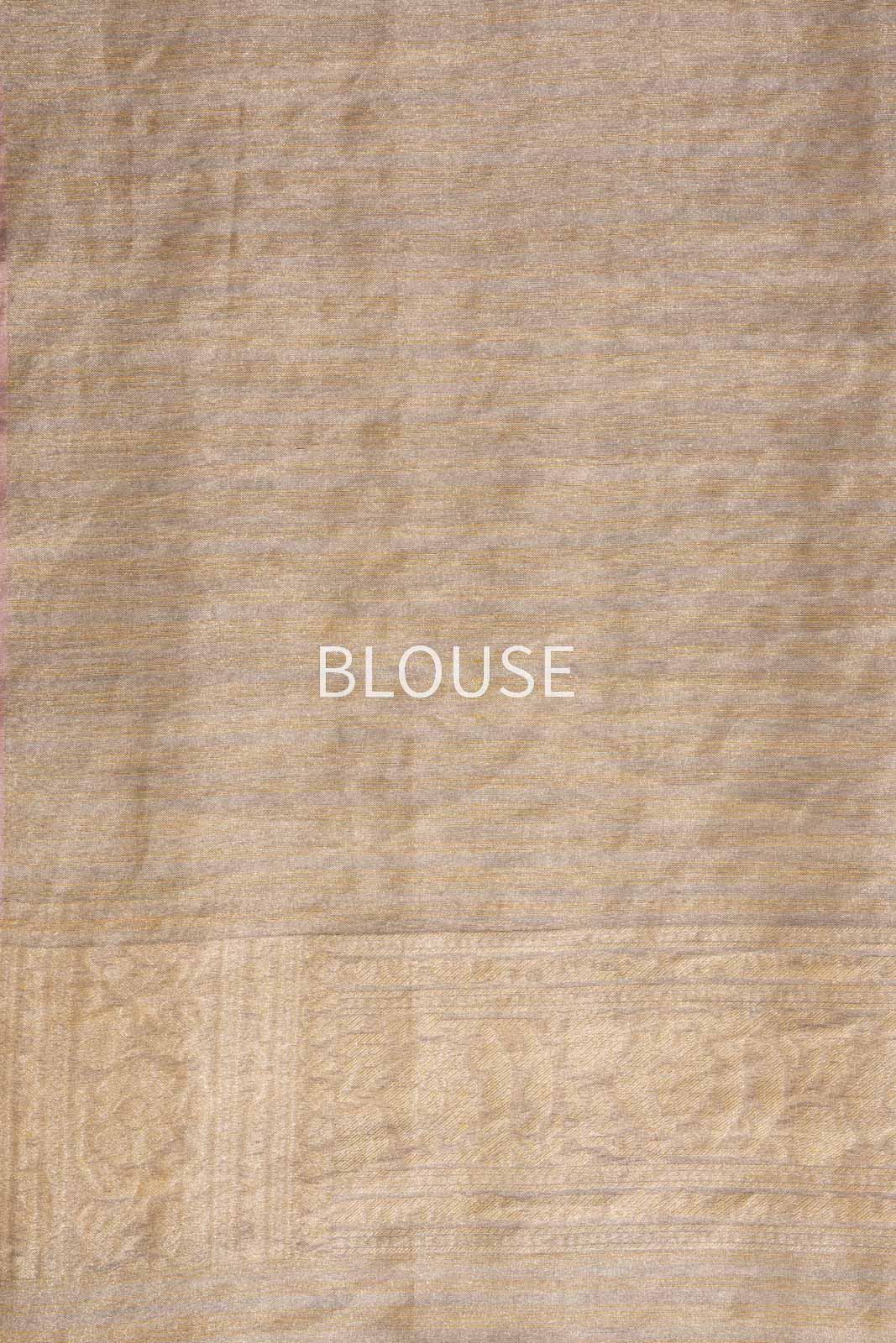 Beige Handwoven Banarasi Silk Tissue Saree