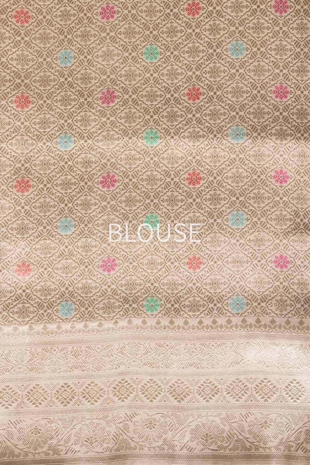 Beige Handwoven Banarasi Silk Saree