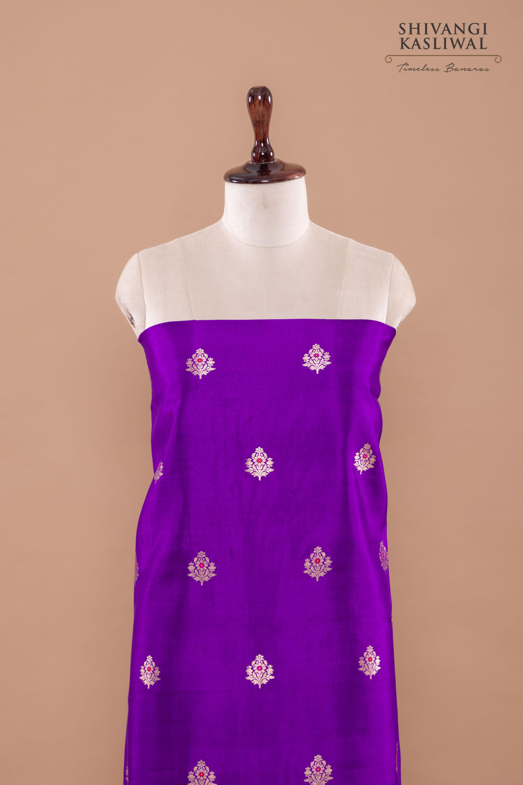Purple Handwoven Banarasi Silk Suit Piece