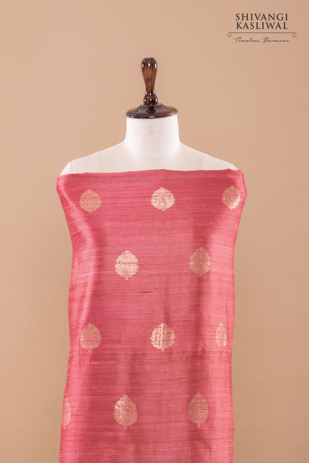 Pink Handwoven Banarasi Raw Silk Suit Piece