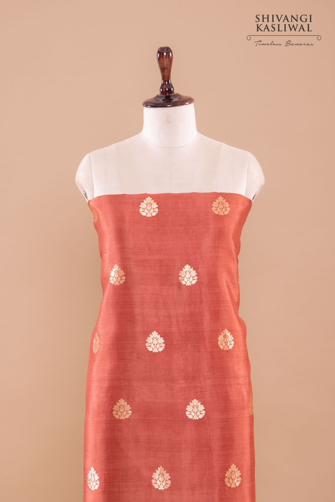 Dusty Pink Handwoven Banarasi Silk Suit Piece