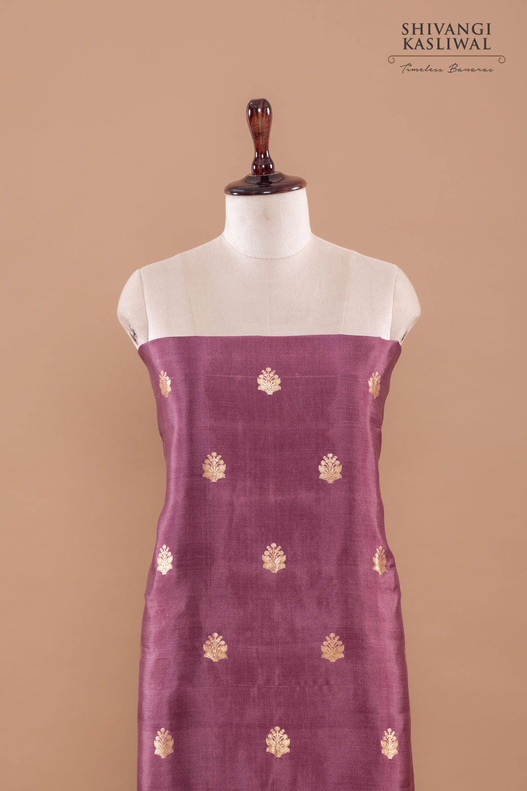 Onion Pink Handwoven Banarasi Silk Suit Piece