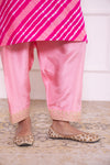 Pink Leheriya Habutai Silk Kurta Set