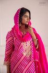 Pink Leheriya Habutai Silk Kurta Set