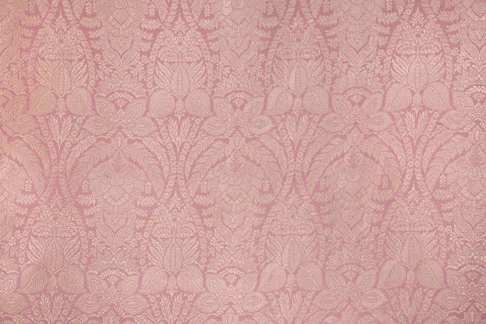 Baby Pink Handwoven Banarasi Silk Fabric