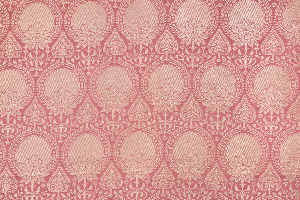 Pink Handwoven Banarasi Brocade Fabric