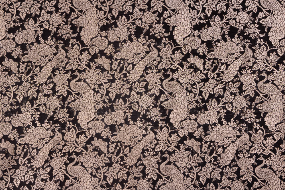 Black Handwoven Banarasi Silk Fabric