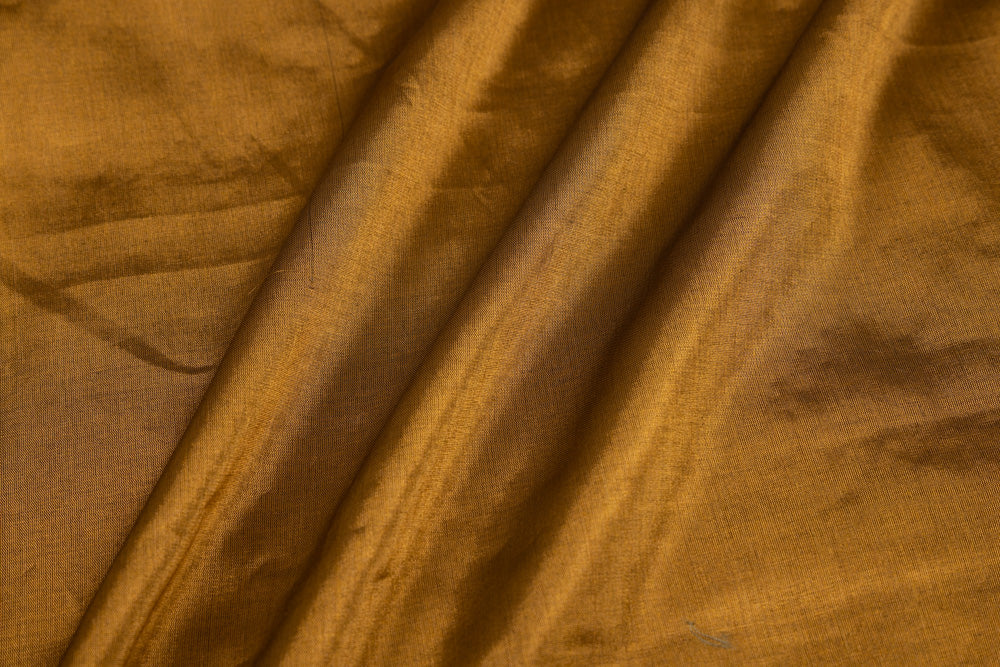 Black Gold Banarasi Satin Tissue Silk Fabric