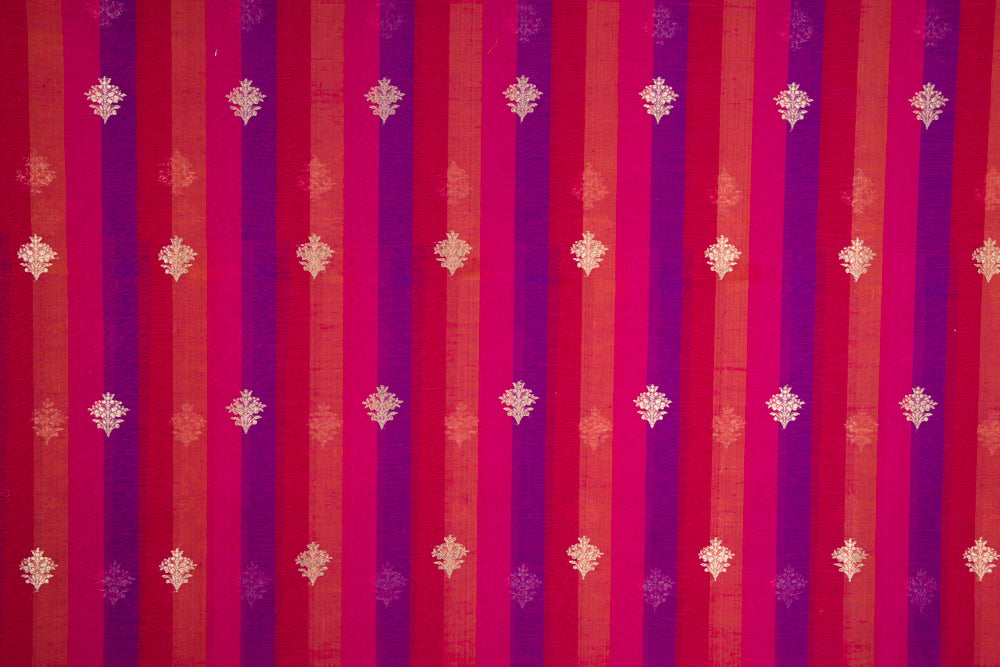 Multicolor Handwoven Banarasi Cotton Fabric