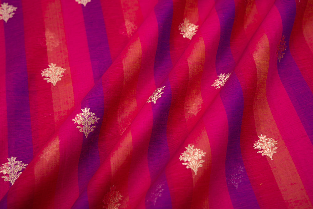 Multicolor Handwoven Banarasi Cotton Fabric