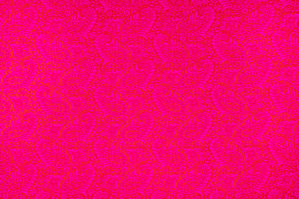 Red Pink Handwoven Banarasi Tanchoi Silk Fabric