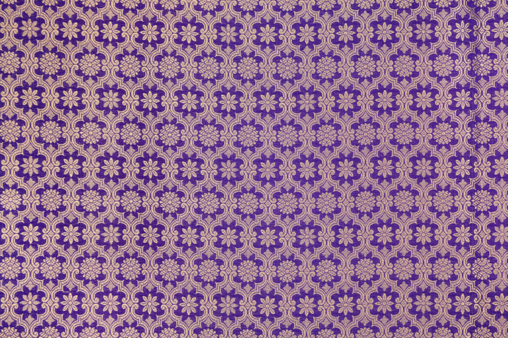 Blue Handwoven Banarasi Brocade Fabric