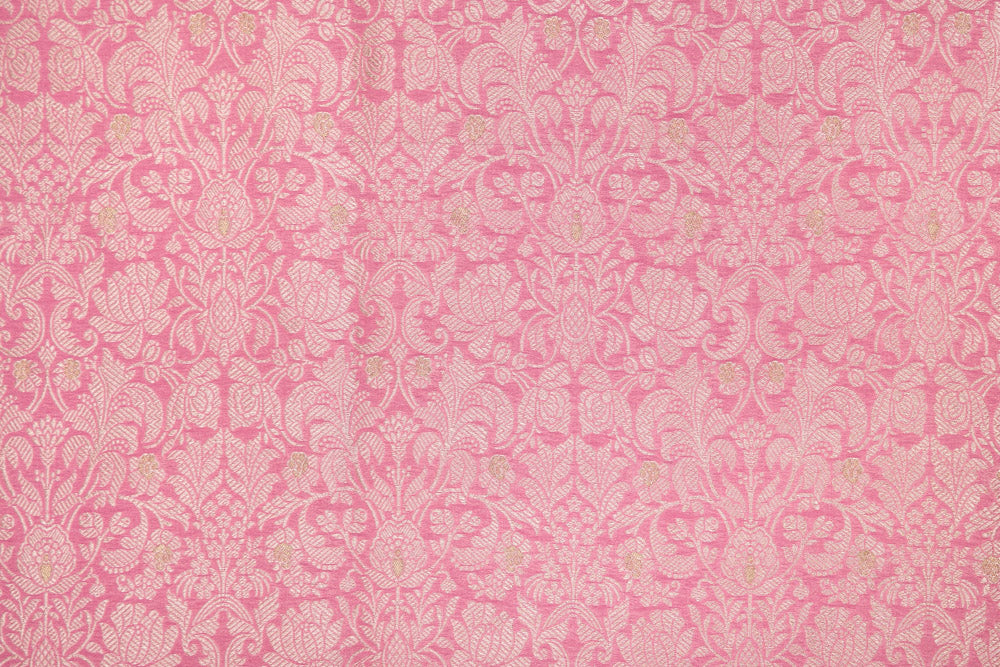 Pink Handwoven Banarasi Brocade Fabric