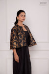 Black Banarasi Silk Jacket with Gown