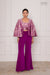 Magenta Pink Banarasi Silk Jacket with Flared Palazzo