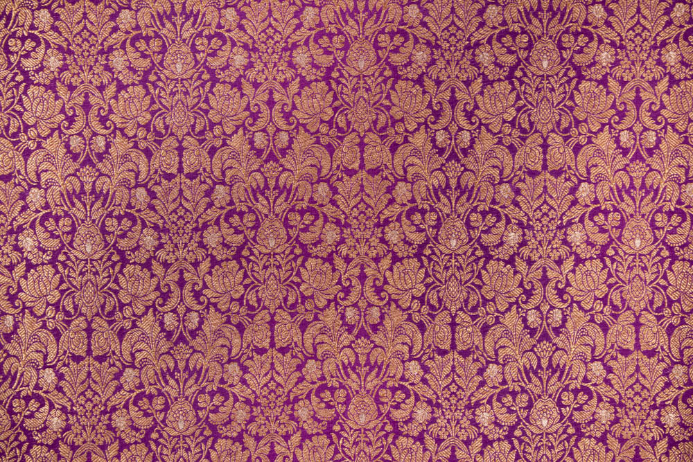 Magenta Pink Handwoven Banarasi Brocade Fabric