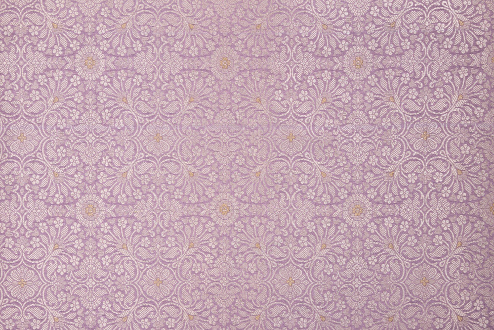 Lavender Handwoven Banarasi Brocade Fabric