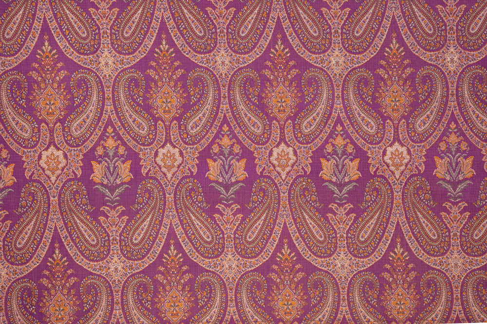 Purple Handwoven Tanchoi Silk Fabric