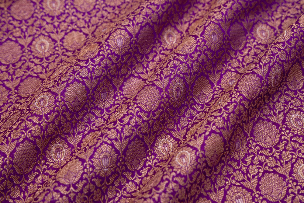 Magenta Pink Handwoven Banarasi Brocade Fabric