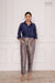 Navy Blue Silk Shirt with Banarasi Brocade Pant