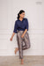 Navy Blue Silk Shirt with Banarasi Brocade Pant